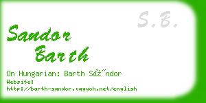 sandor barth business card